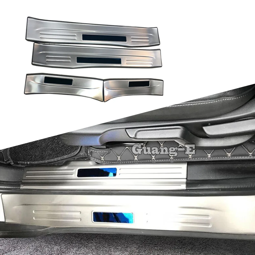 Car Pedal Door Sill Scuff Plate Cover Inner+External Threshold Sticker Parts Cover For Honda HRV HR-V Vezel 2019 2020 2021 2022