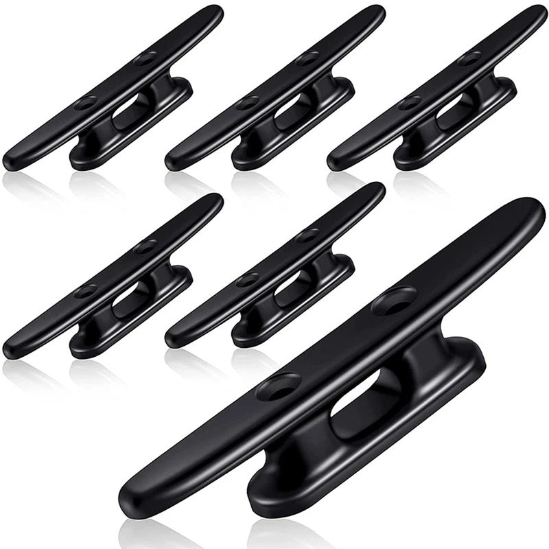 

12 Pcs Black Boat Cleat Kayak Cleats Boat Dock Cleats Kayak Canoe Cleat 4 Inch Nylon Cleats For Boat Mooring Accessories