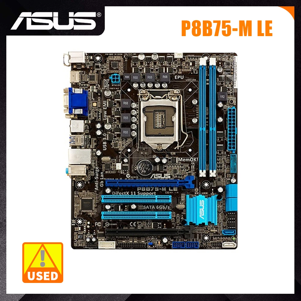 Материнская плата ASUS P8B75-M LE 1155 материнская DDR3 Intel B75 B75M Core i7 2600K i3 3220 процессоров 16