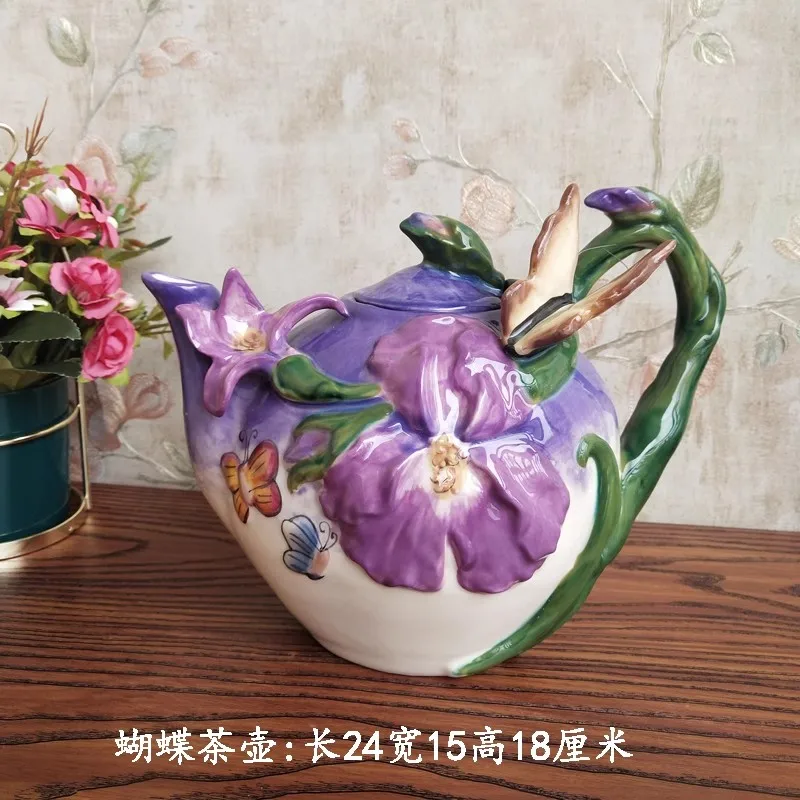 

Ceramic Sculpture Butterfly Teapot Coffee Pot Valentine's Day Present Crafts Room Decoration Living Room Porcelain Figurine