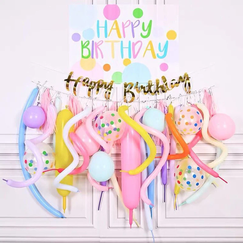

3-6 years old Boy girl birthday decoration balloon set Macaron Balloons Garland Arch Rose Gold Confetti Ballon Party Decor