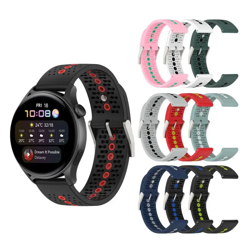 

Sweatproof Watchband 22mm Breathable Sport Strap Soft Watch Strap For Samsung Galaxy Watch3 Waterproof Silicone