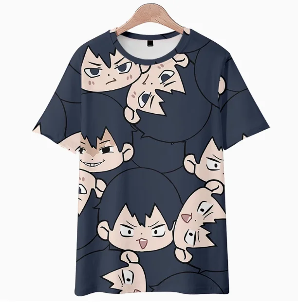 Аниме Haikyuu! Футболка с коротким рукавом Tobio Kageyama летний костюм для косплея