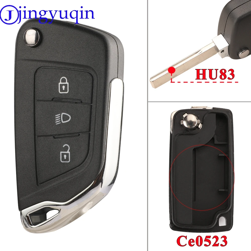 

Jingyuqin модифицированный чехол для автомобильного ключа для Peugeot 307 407 308 607 для Citroen C2 C3 C4 C5 C6 C8 XSARA PICA CE523 HU83 CE536 VA2