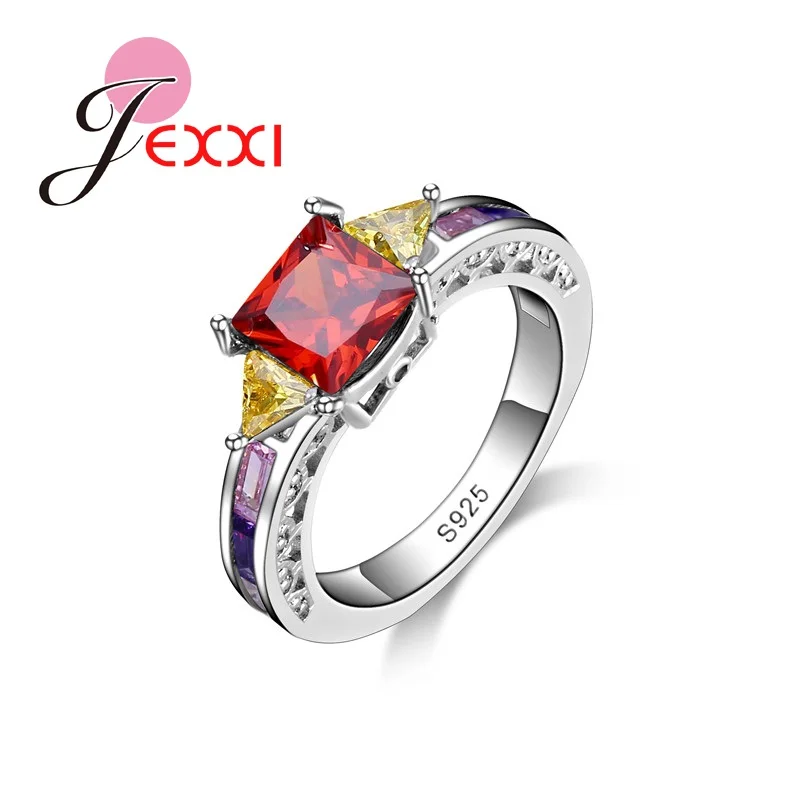 Большая распродажа романтическое кольцо с квадратным кристаллом циркония