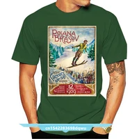 romania winter ski sport vintage travel poster men t shirt women casual tshirt funny print t shirt short sleeve tshirts