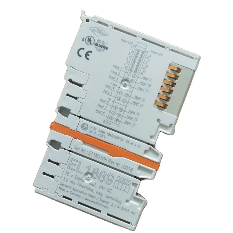 

BECKHOFF EL1889 | HD EtherCAT Terminal, 16-channel digital input 24 V DC, 0 V (ground) switching