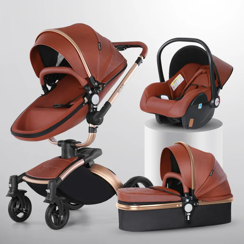

High Landscape Buggy Cortex Two-way 360 Degree Rotation Can Sit Lying Folding Shock Absorbent 3-in-1 Baby Stroller