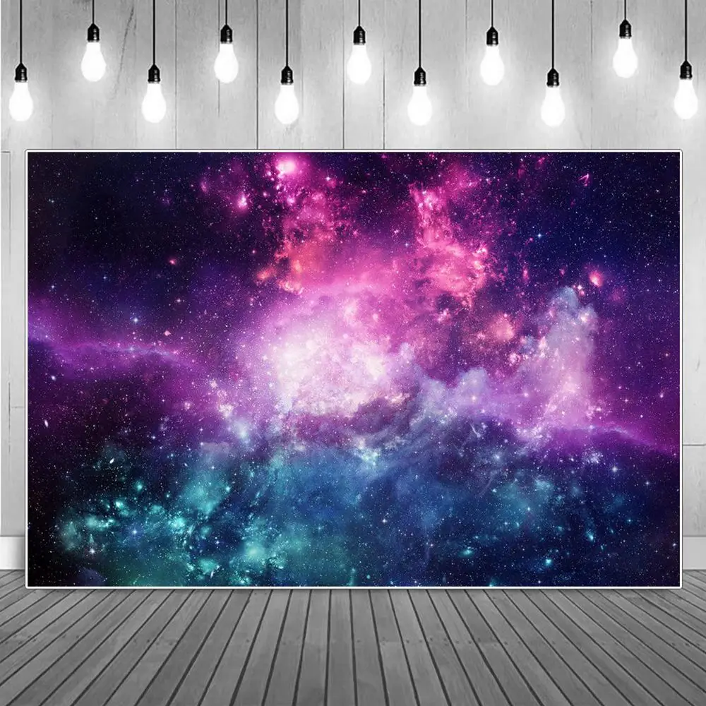 

Cosmic Starry Nebula Scenic Photography Backgrounds Gradient Universe Space Night Sky Party Decoration Baby Photo Backdrops