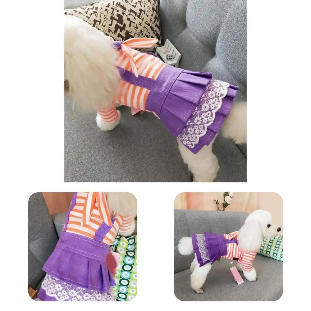 

Хлопковое классическое декоративное платье в полоску для милой собаки, дышащее платье принцессы для собаки, износостойкое для дома