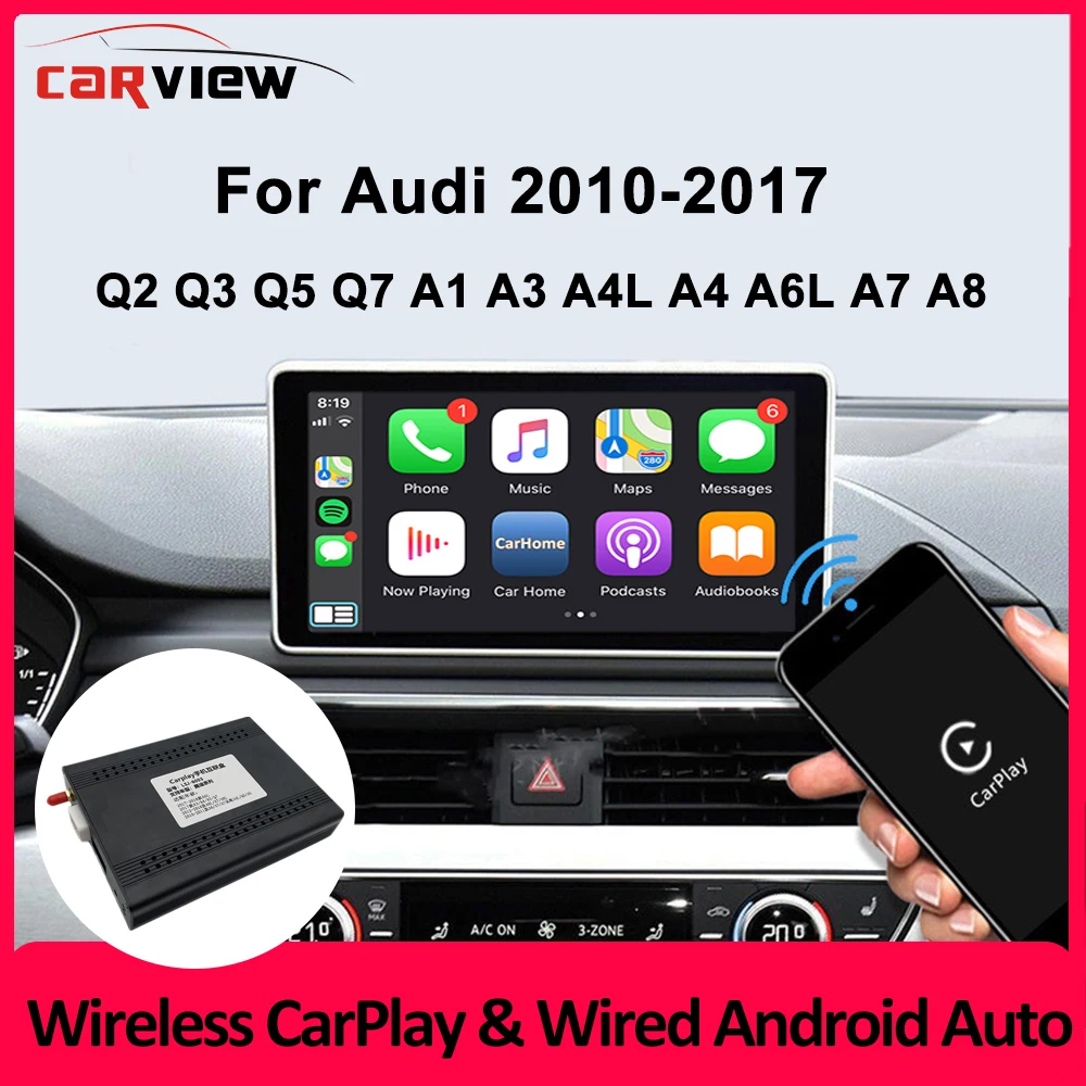 

CARVIEW беспроводной модуль Carplay коробка Decorder для Q2 Q3 Q5 Q7 A1 A3 A4L A5 A6L A7 A8 MMI система USB Android автоматический голосовой модуль Box