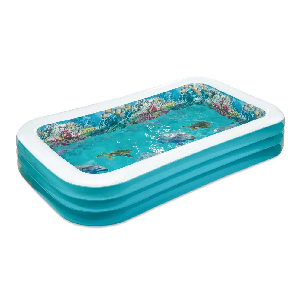

Inflatable Dolphin 3D Family Pool Rectangular Blue Ages 6+ Unisex
