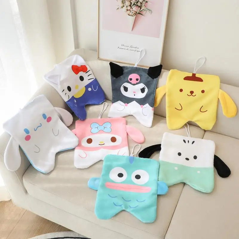 

Sanrio Household Kitchen Cloth Kawaii Kuromi Cinnamoroll StrawberryBear Portable Wipe Hanging Type Absorbent Quick Drying Towel