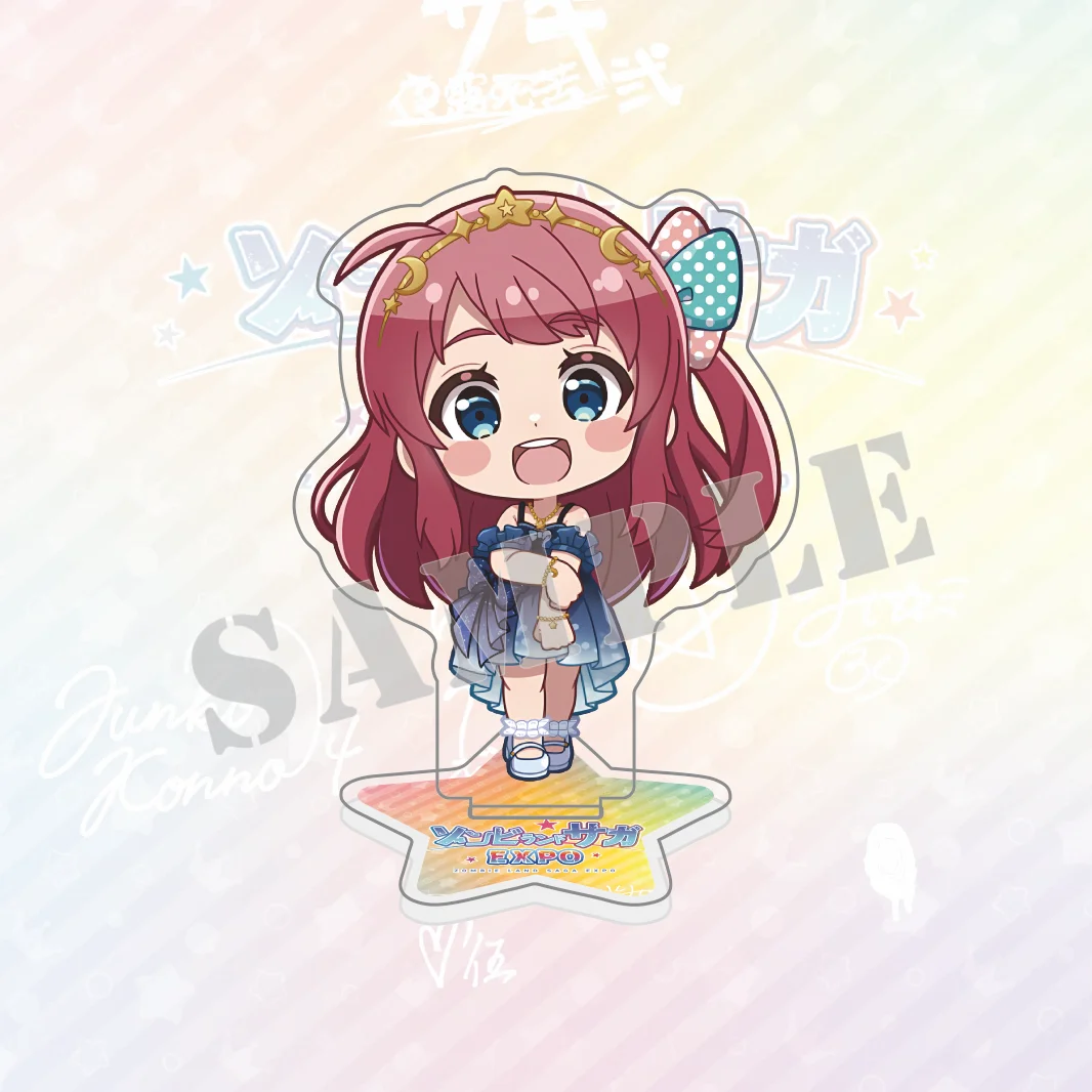 Фото Акриловая фигурка-стенд по аниме Zombie Land Saga: Starry Dress Chibi, настольная подставка, коллекционный брелок с девушкой Франчучу №3