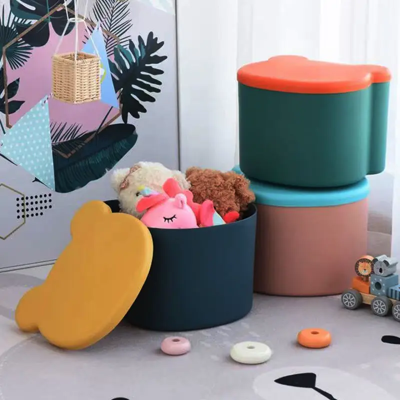 

Children's Storage Stool Toy Storage Box Thickened Cartoon Snack Toy Storage Kids Stool Multifunctional Plastic Bench Children F