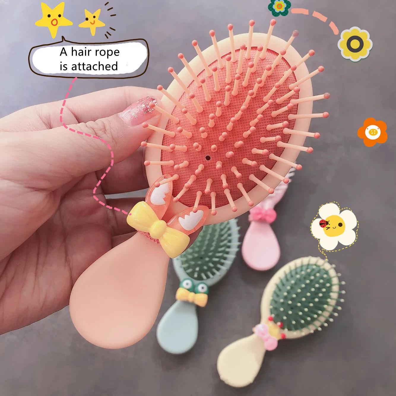 

Kids Hair Comb Baby Boys Girls Cute Cartoon Hair Comb Hair Brush Child Portable Anti-static Comfortable Head Massager Combs