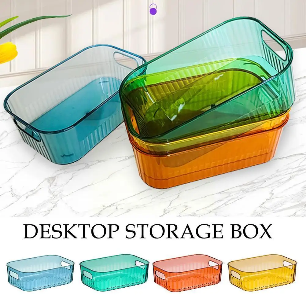 

Rectangular Desktop Storage Box Sundry Snack Cosmetic Box Organizer Household Bathroom Storage Kitchen Accessories Storage M5G7