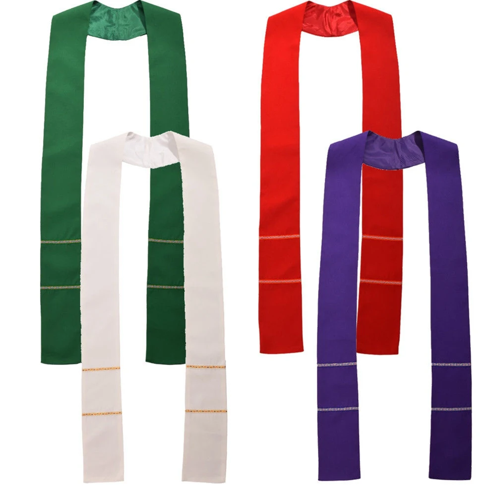 

Priest Stole Orthodox Church Supplies Solid Scarf Christian Pope Minister Pastor Clergy Costumes