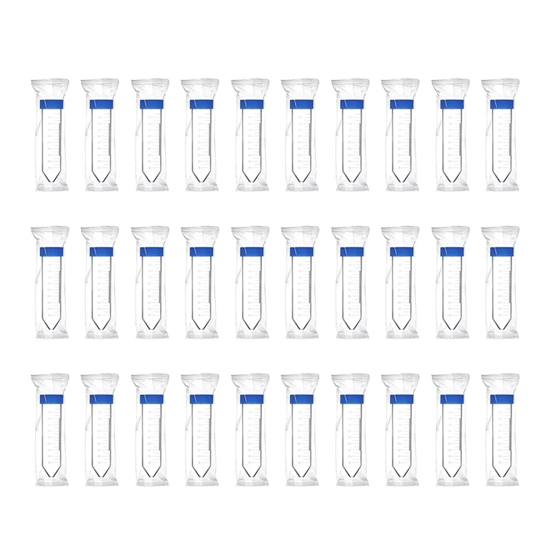 

Lab Centrifuge Tubes 50ML 30PCS Conical Plastic Test Tubes With Lids Lndividually Wrapped Sterile Laboratory Test Tube