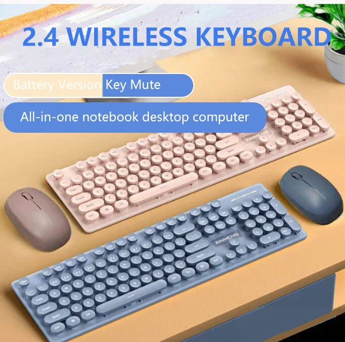 Клавиатура и мышь UTHAI N520 2 4 ГГц механическая в стиле панк