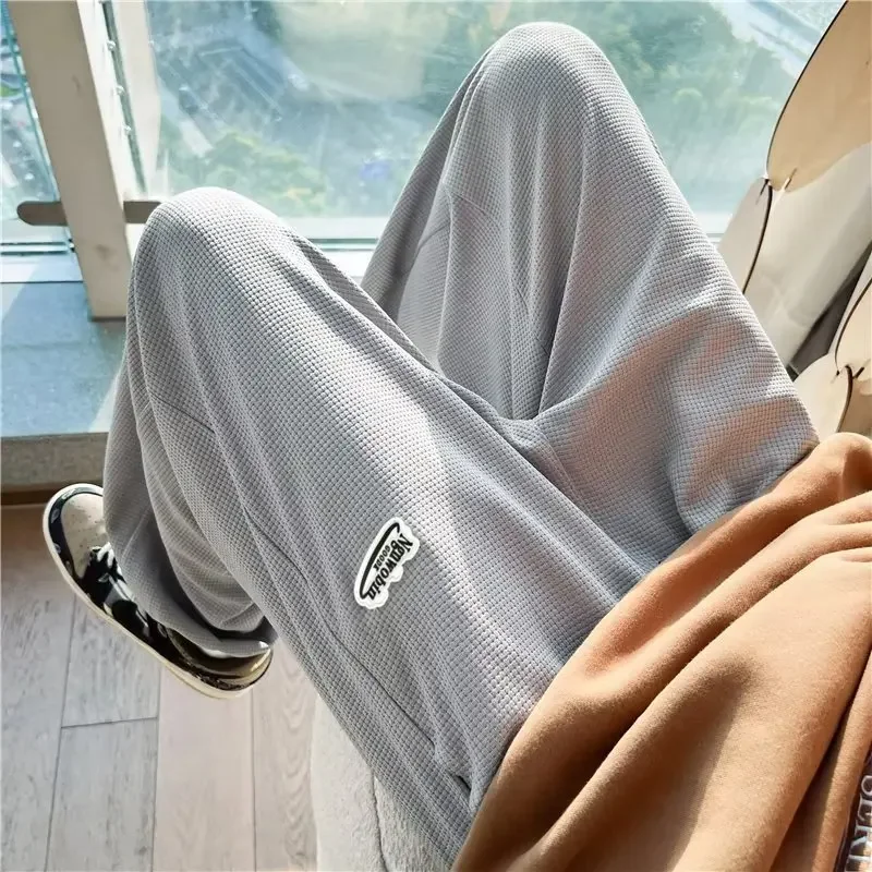 Осенние простые повседневные брюки с буквами для мужчин и женщин в одном стиле