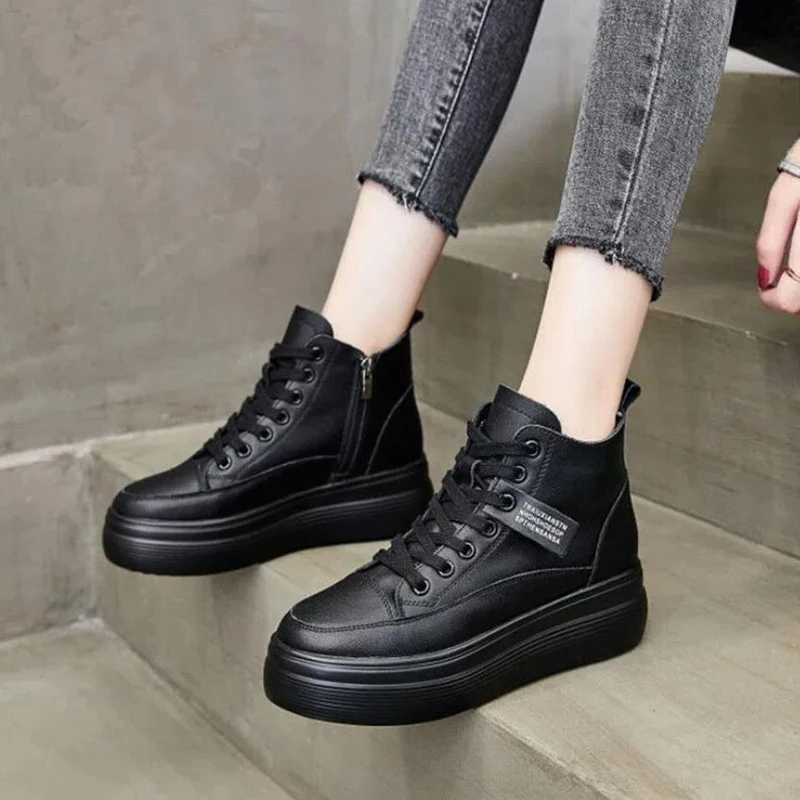

Autumn Winter Women Wedges Chunky Sneakers Korean Students Thick Bottom Casual Platform Sports Shoes Zapatillas Mujer New 2022