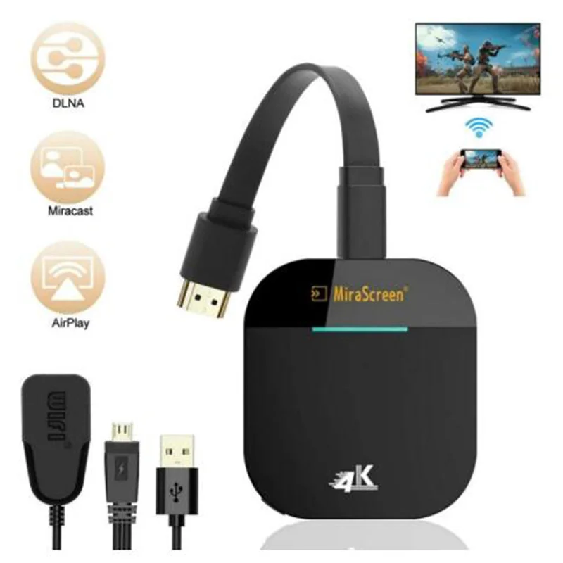 

4K/1080P Miracast For Airplay Display Dongle Receiver TV Stick Mirascreen G5 2.4G 5G TV Stick Wifi Dongle Mirror Screen Any Cast