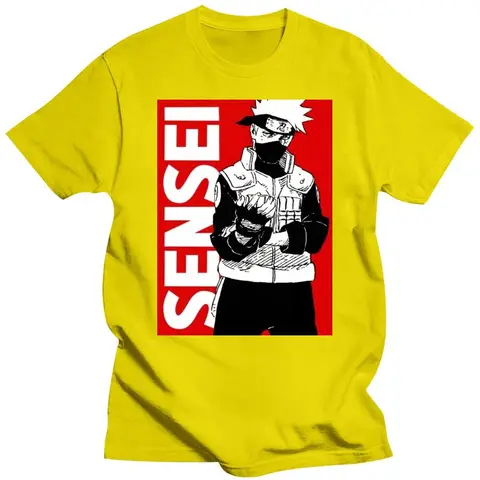 Рубашка Kakashi Sensei для мужчин, хлопковая рубашка в стиле хип-хоп с круглым вырезом, летние топы в стиле Харадзюку, Новинка