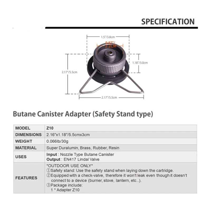 Ipb Adapter With Bracket Long Gas Stove Input: Butane Tank Output: En417 Lindal Valve