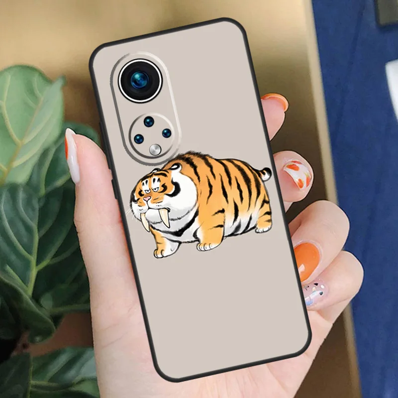 Забавный чехол с толстым тигром для Honor 50 Huawei P30 Pro P20 P40 Lite Nova 9 5T P Smart 2019 2021 |