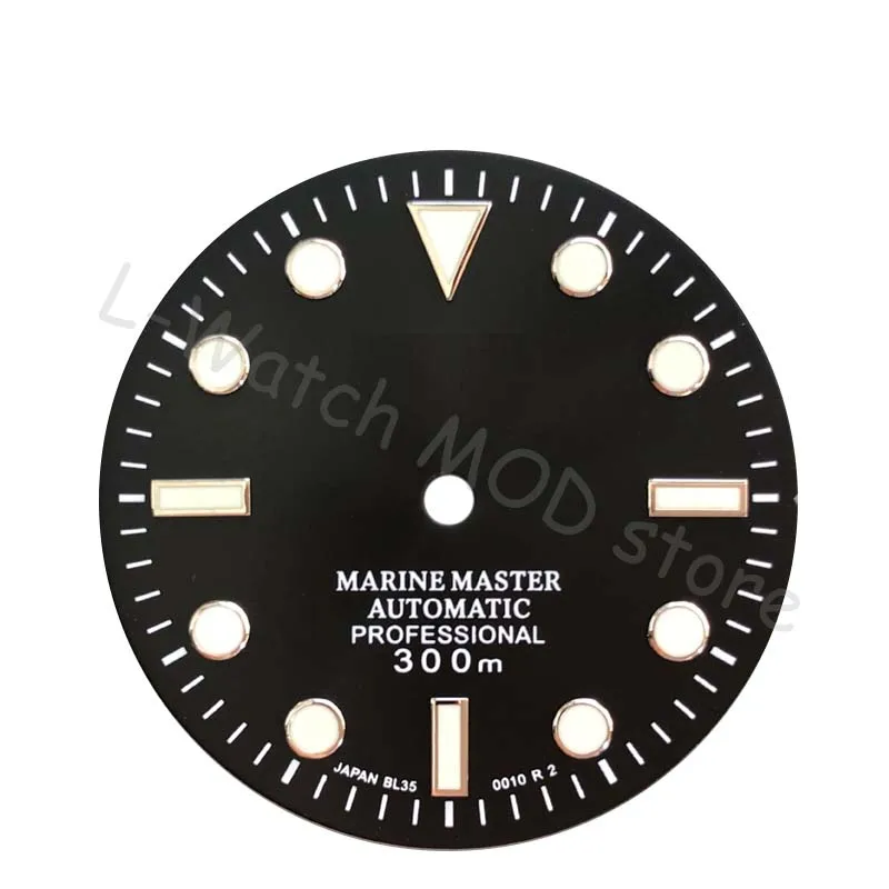 

Black dial no window for NH36/nh35 movement diving 300mm watch refitted with Japanese C3 luminous for seik..skx007