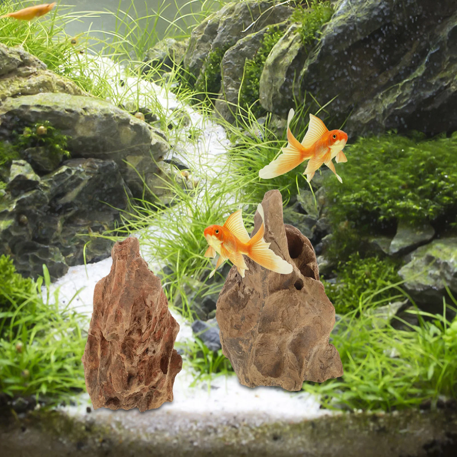 2 шт. каменное украшение для аквариума модель рокарии пейзажное укрытие