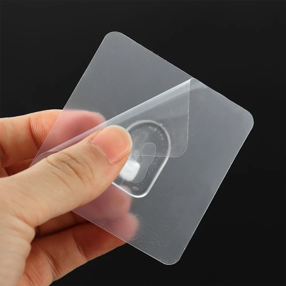 

10Pcs Adhesive Hook Waterproof Storage Hanger Anti-skid Strong Sticking Wall Hook 2KG Transparent Seamless Hanger Kitchen