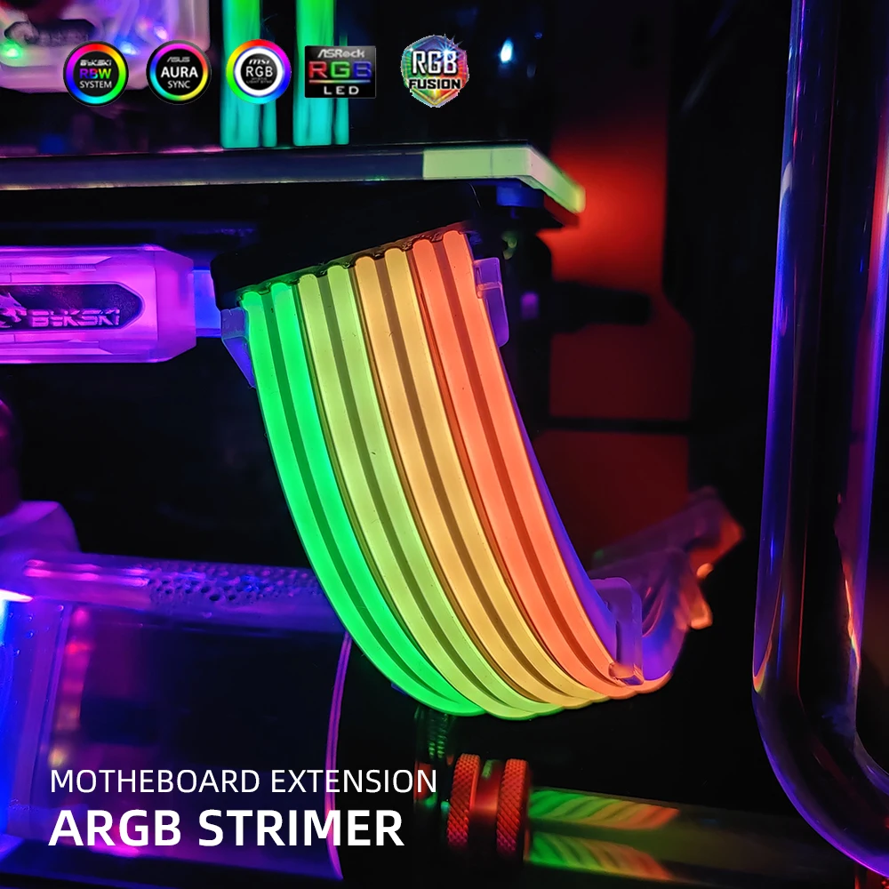 

2023 RGB 24-контактный Удлинительный шнур для Motheboard провод ARGB GPU удлинитель кабеля 8-контактный светильник Радужный неоновый удлинитель VGA мод для ПК