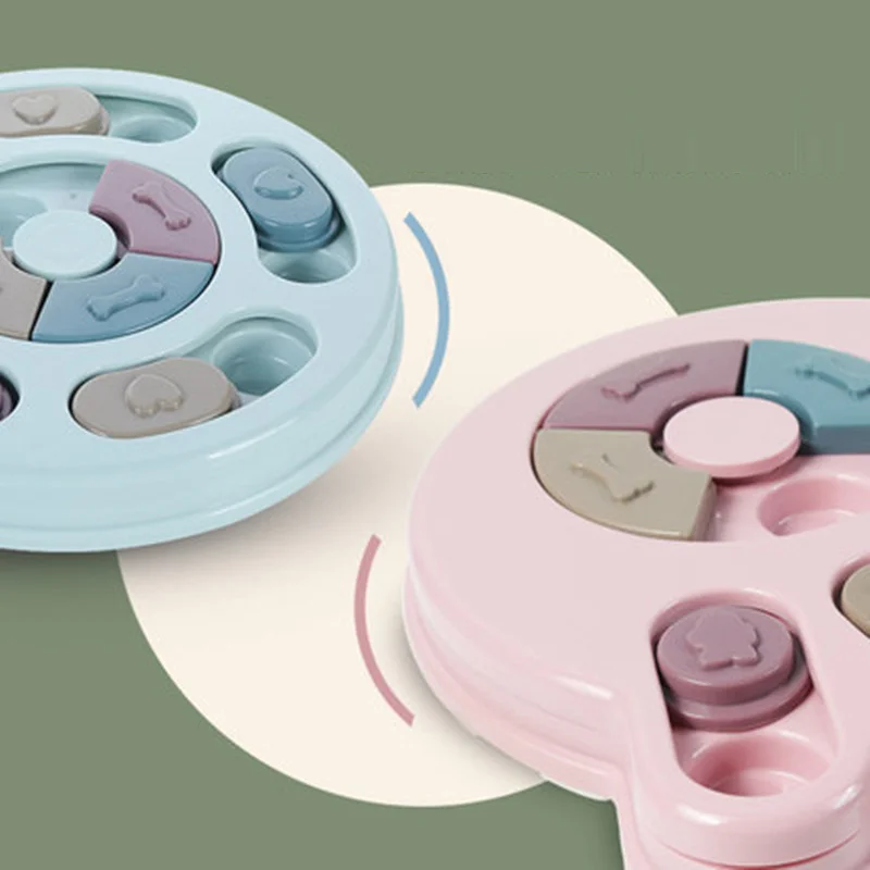 

Pet Puzzle Toys Interactive Funny Dog Food Wheel Non-Slip Bottom Pet Bowl Dogs Training Feeder Tools For Small Medium Dog New