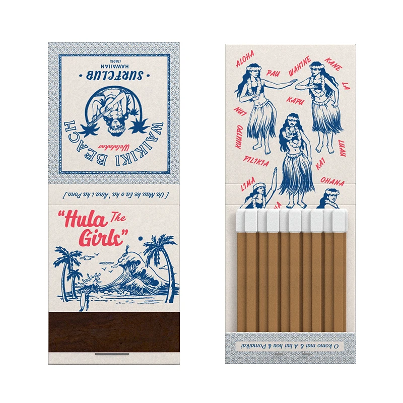 

Гибискус Цветок Девушка Гавайский отпуск остров стиль матч старомодный винтажный Творческий книжный стиль спички сигара Ароматерапия