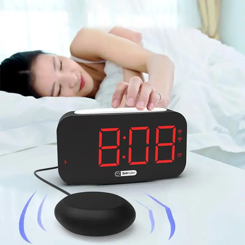 

Многофункциональный светодиодный Будильник с USB-интерфейсом и вибратором, умный прикроватный будильник для дома, спальни