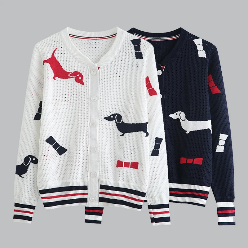 

Женский вязаный кардиган с длинным рукавом, свитер в Корейском стиле, Y2k, весна-лето 2023