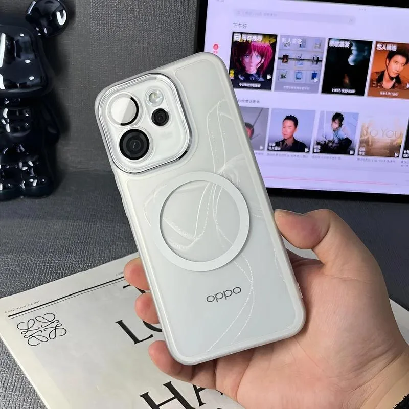 Фото Для OPPO Reno 15 14 13 Pro F FS чехол прозрачный магнитный универсальный чехол из ТПУ для OPPO Reno 15 противоударный бампер Funda №3