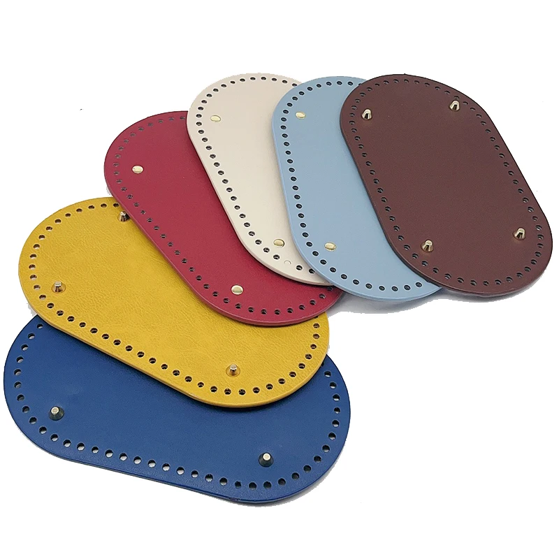 14x25 см, овальное круглое дно для вязального мешка, аксессуары для кожаного дна, днище ручной работы с отверстиями, низ для вязального мешка «сделай сам», основание из полиуретана