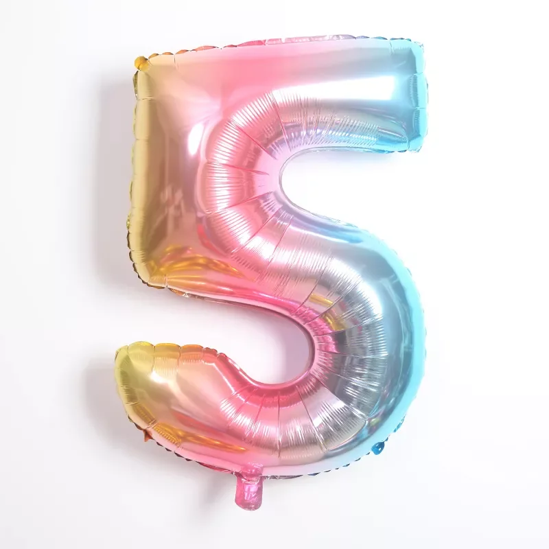 

rainbow Silver Gold Number0~9 Foil Balloons Birthday Wedding Party Decor Child Adult Baby Shower Party Supplies