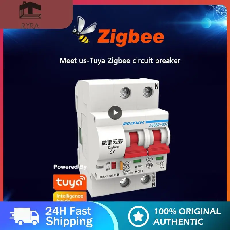 

Пульт дистанционного управления Zigbee3.0 1-4p, автоматический выключатель для защиты от короткого замыкания, 80 А, 100 А, 125 А, работает с Alexa Google Home Tuya