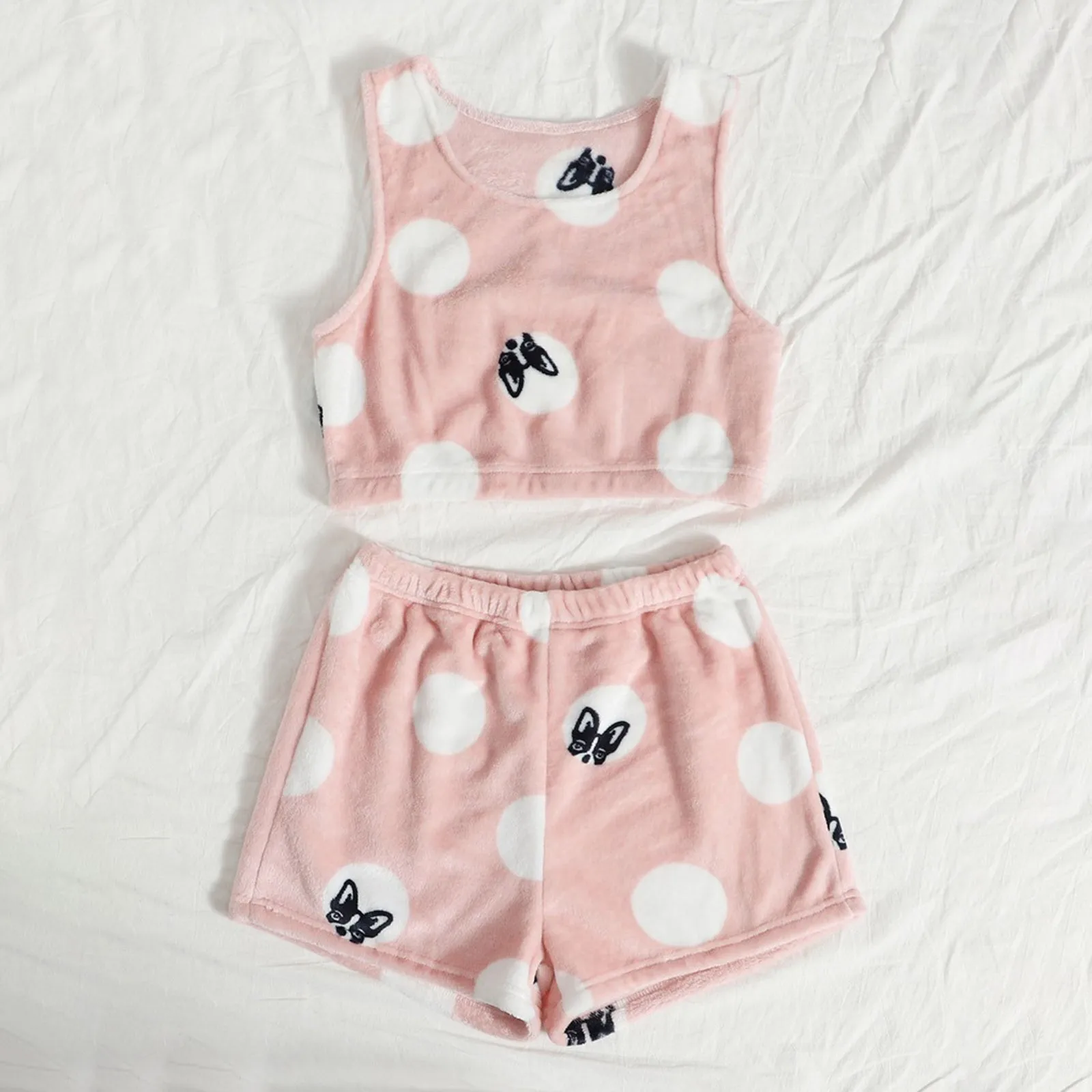 

Бархатная Пижама для женщин, зимняя майка в Корейском стиле, шорты, домашняя одежда, розовая пижама, одежда, фланелевые костюмы, пижамы, одеж...