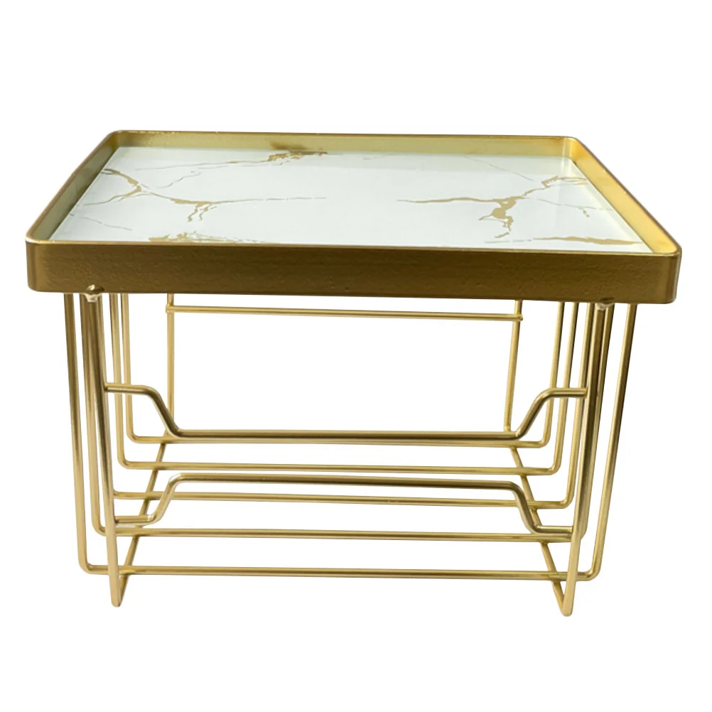 

Storage Rack Decorative Paper Storage Shelf for Bathroom Golden