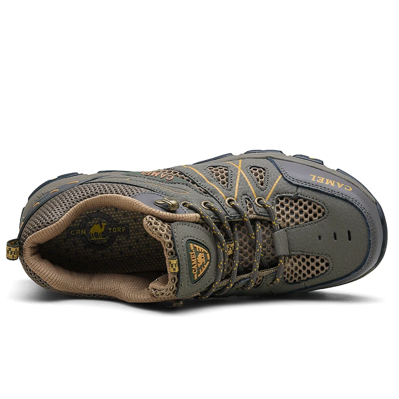 Summer Army Green Mesh Men Hiking Shoes Breathable Men's Walking Shoes Lace-up Male Brand Outdoor Shoes Zapatos De Senderismo