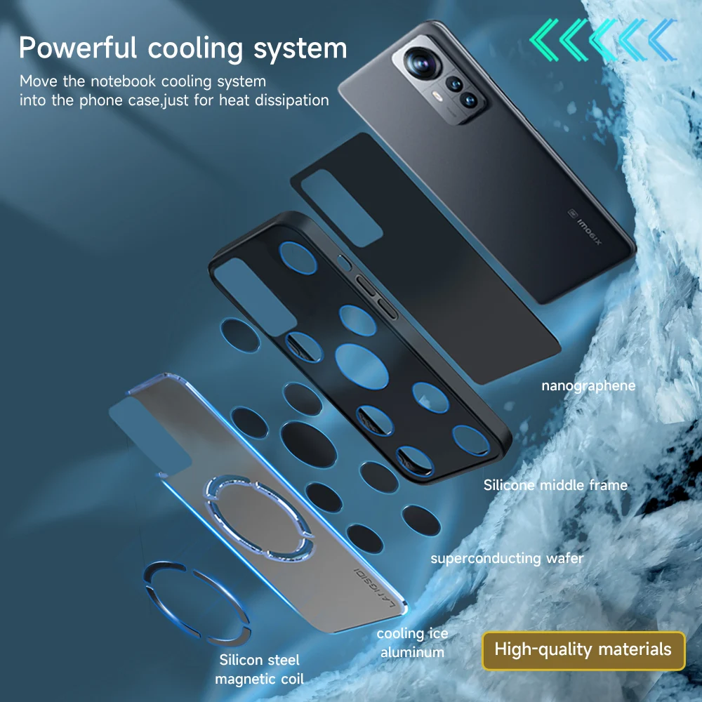 Cooling Case For Xiaomi Mi 12S 12X 11 10 12 Pro 11i 11 Ultra Poco F3 F4 GT Graphene Aluminum Alloy Game Heat Dissipation Cover
