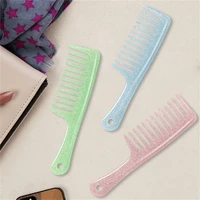 colorful glitter anti static large tooth detangle comb wide tooth hair comb salon shampoo comb professional hairdressing tools