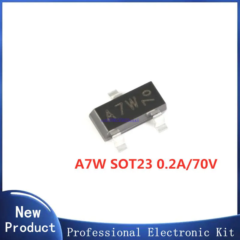 10 шт. белая трафаретная печать A7W SOT23 0.2A/70V SMD диод