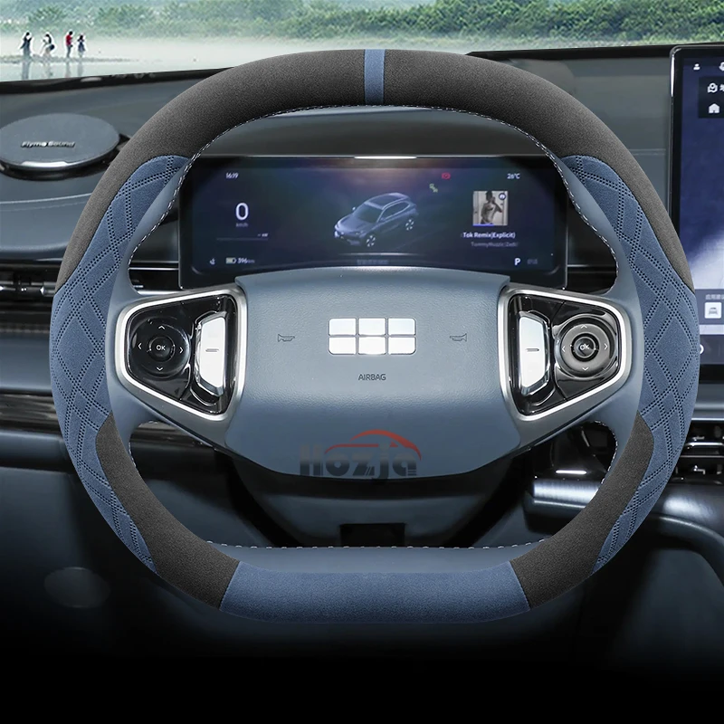 

Замшевый кожаный чехол на руль автомобиля для Geely EX5 2025, нескользящий автомобильный Стайлинг, автоаксессуары