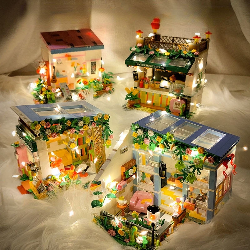 

Flower House Fairy Tale Town Micro Building Blocks MOC Diamond DIY Constructor Educational Toy Kids Bricks Children Gifts Girl